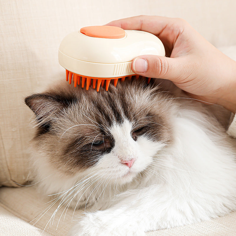 Rechargeable Steam Grooming Brush for Cats & Dogs | With Soothing Mist| Gentle Detangling & Massage Comb