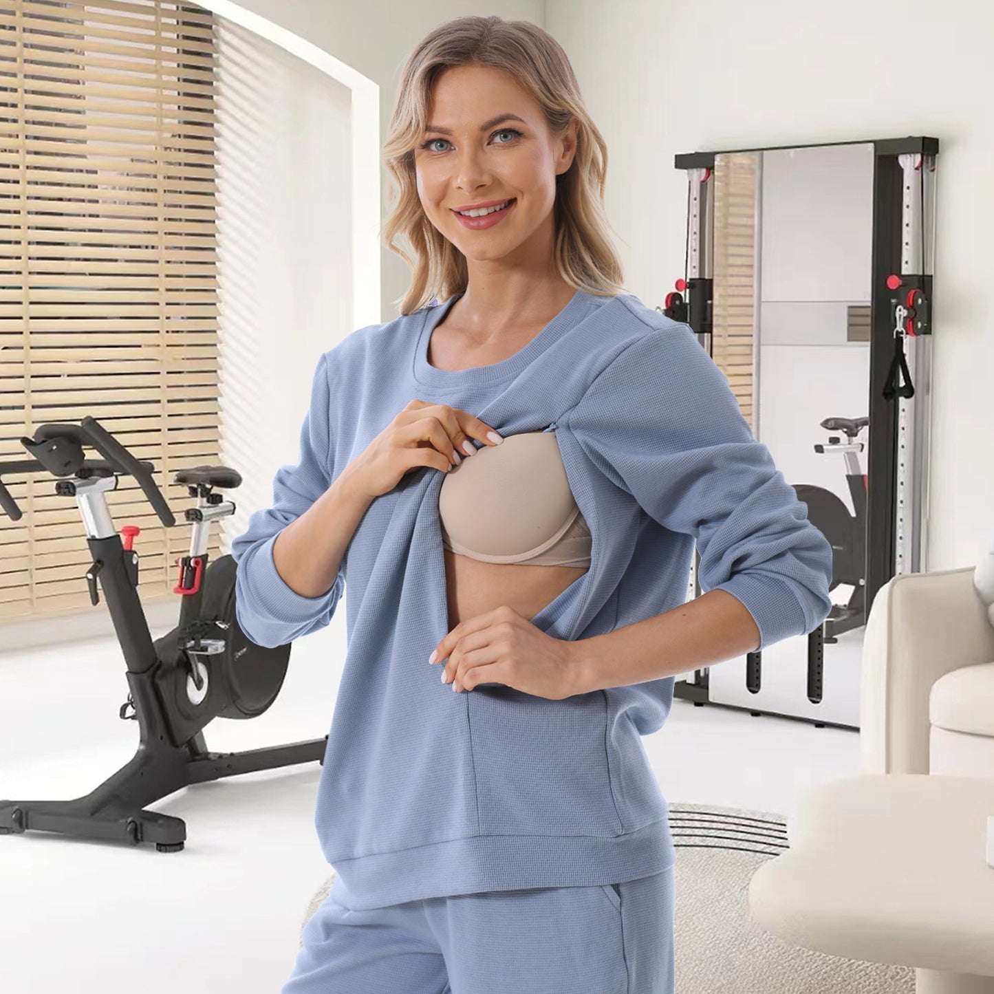 Long Sleeve Nursing Jumper – Warm Maternity Sweater for Pregnancy & Breastfeeding