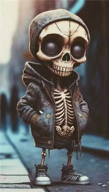 Halloween Skeleton Figurine Doll – Resin Skeleton Ornament for Home, Party & Haunted House Decor