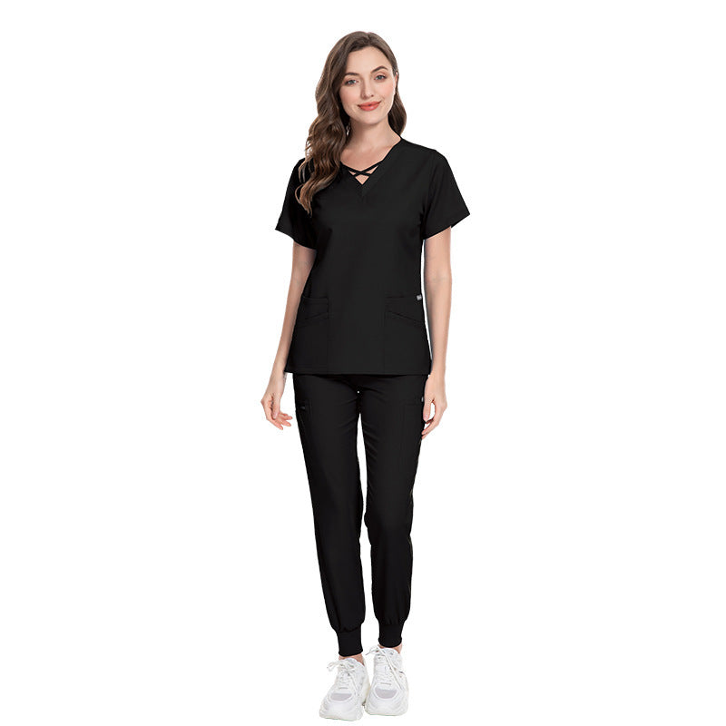Elastic Scrub Suit – Professional Uniform for Nurses, Clinics & Beauty Salons