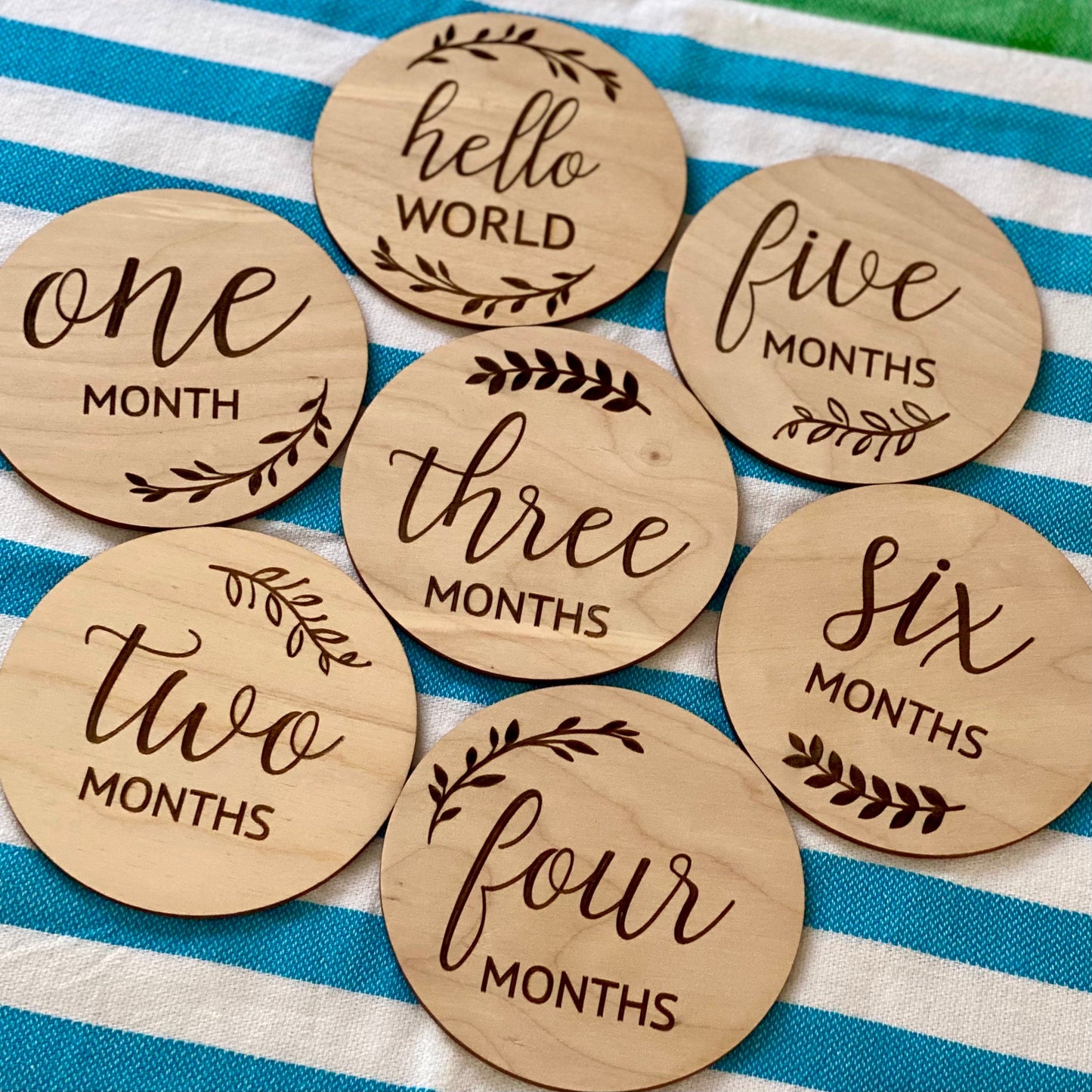 Baby Monthly Milestone Wood Card Set