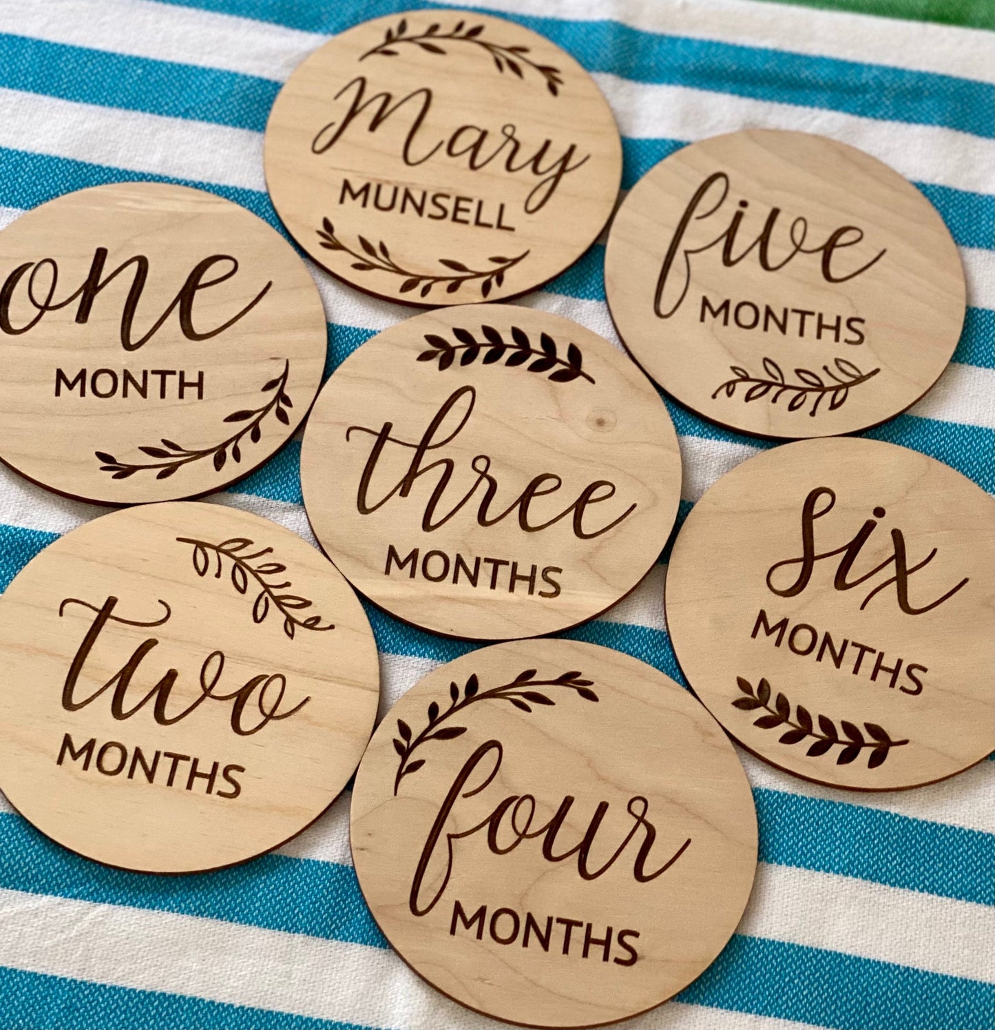 Baby Monthly Milestone Wood Card Set