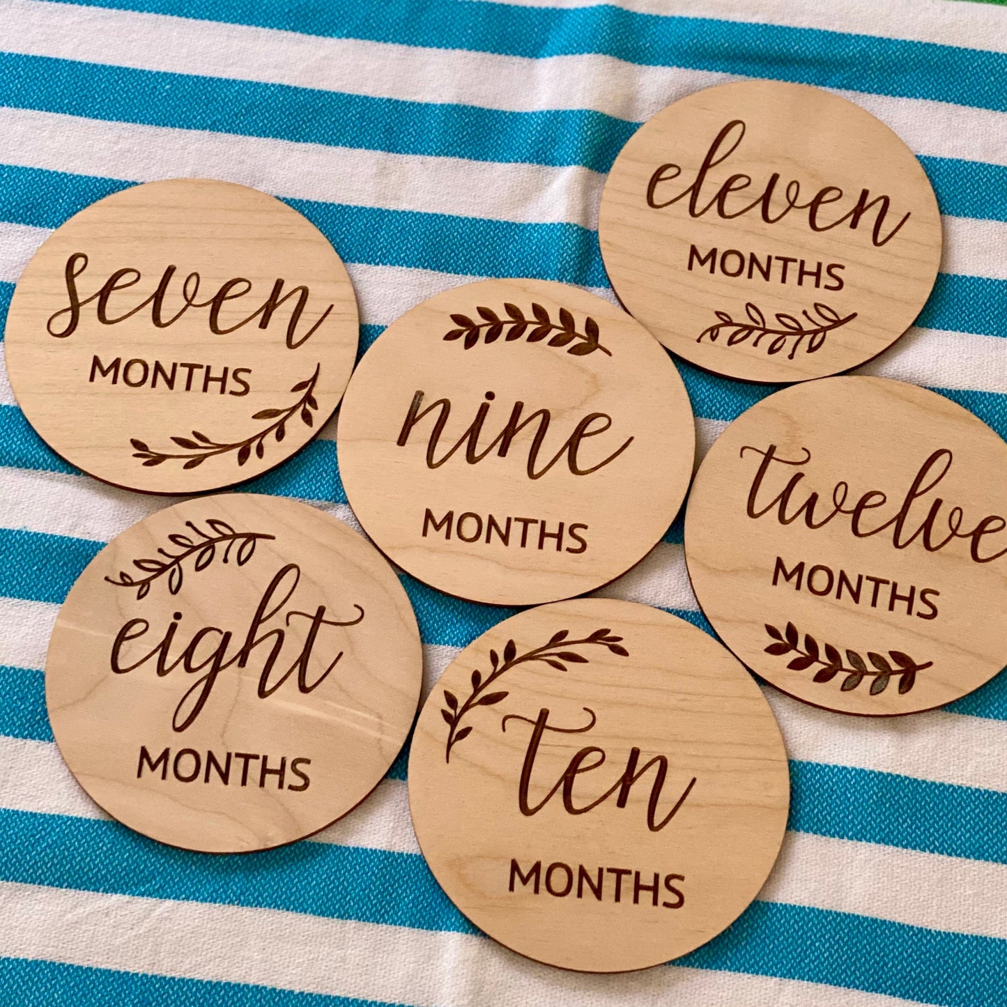 Baby Monthly Milestone Wood Card Set