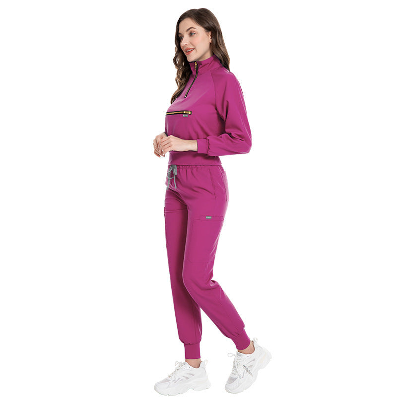 Stretch Surgical Nurse Suit – Jogger-Style Split Gown for Hospital & Clinic Wear