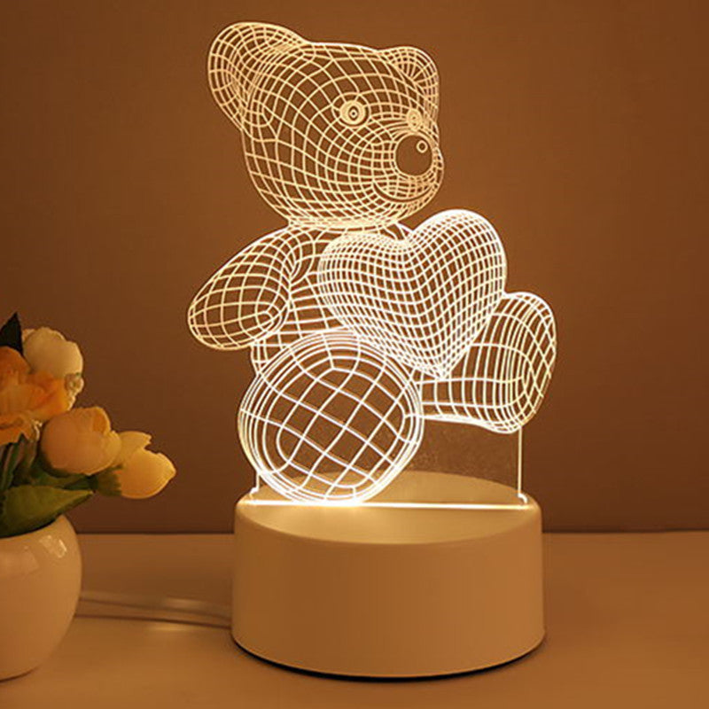 3D Acrylic LED Night Light – USB Neon Sign Lamp for Bedroom, Christmas, and Valentine’s Day Decor