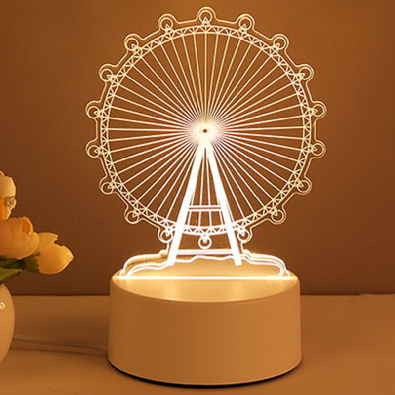 3D Acrylic LED Night Light – USB Neon Sign Lamp for Bedroom, Christmas, and Valentine’s Day Decor
