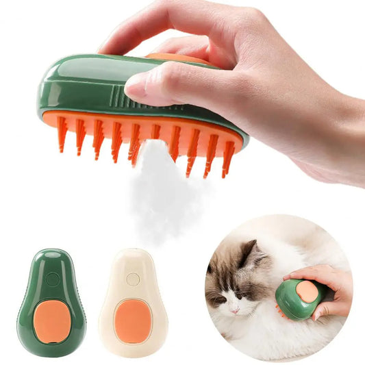 Rechargeable Steam Grooming Brush for Cats & Dogs | With Soothing Mist| Gentle Detangling & Massage Comb