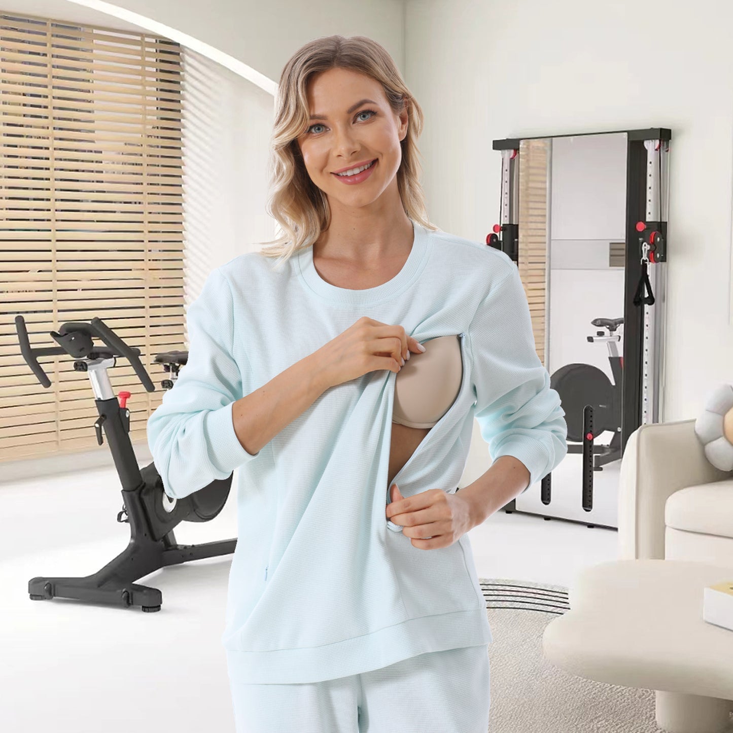 Long Sleeve Nursing Jumper – Warm Maternity Sweater for Pregnancy & Breastfeeding