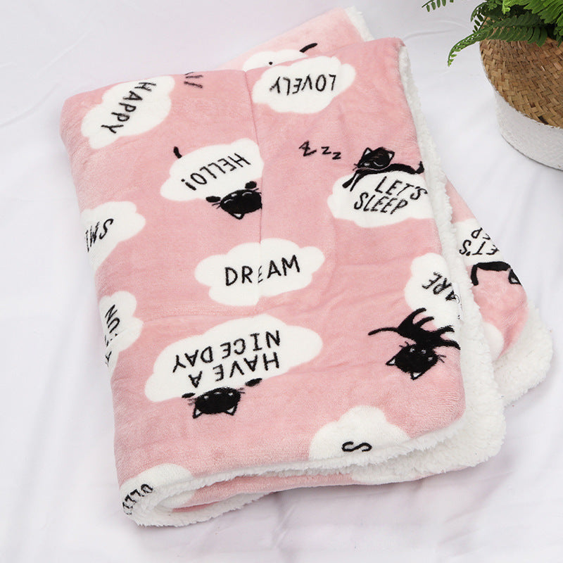 Pet Fleece Blanket – Soft Warm Mat for Dogs, Cats & Small Animals