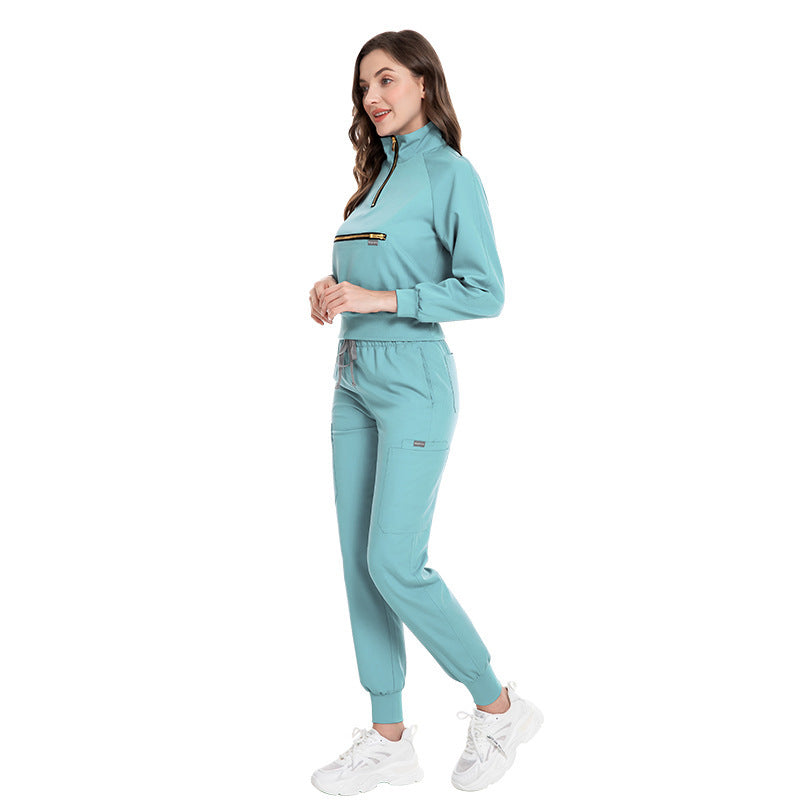 Stretch Surgical Nurse Suit – Jogger-Style Split Gown for Hospital & Clinic Wear