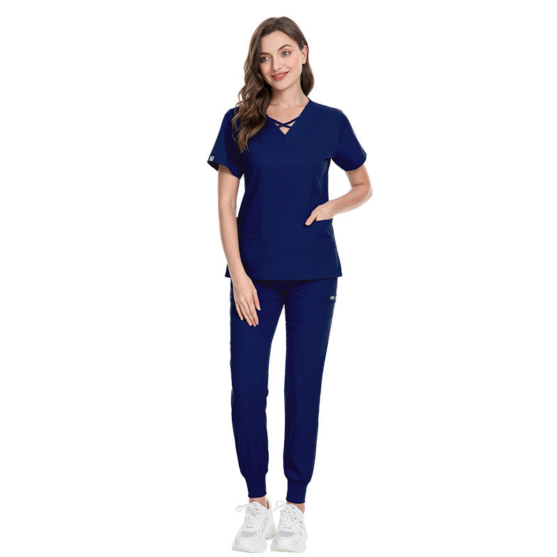 Elastic Scrub Suit – Professional Uniform for Nurses, Clinics & Beauty Salons