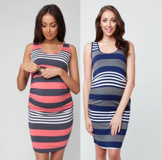 Pregnancy Nursing Vest Dress – Comfortable Maternity & Breastfeeding Outfit for Moms