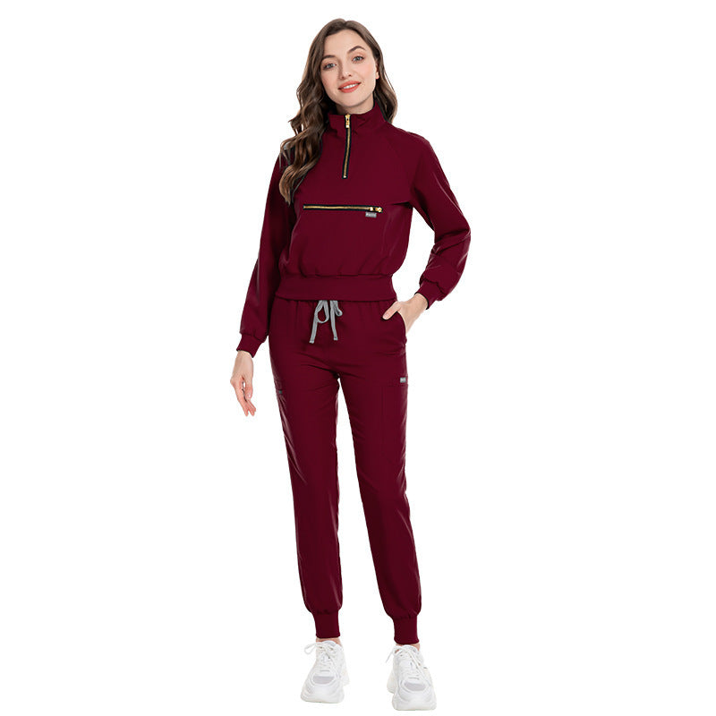 Stretch Surgical Nurse Suit – Jogger-Style Split Gown for Hospital & Clinic Wear