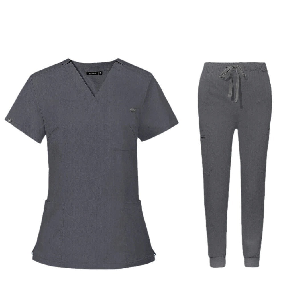 Medical Scrub Suit – V-Neck Short Sleeve Uniform for Nurses & Clinics