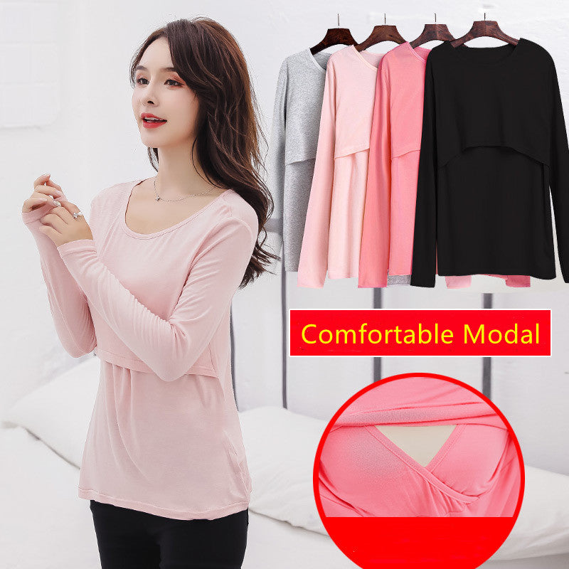 Maternity T-Shirt – Pregnancy & Nursing Top for Comfortable Feeding