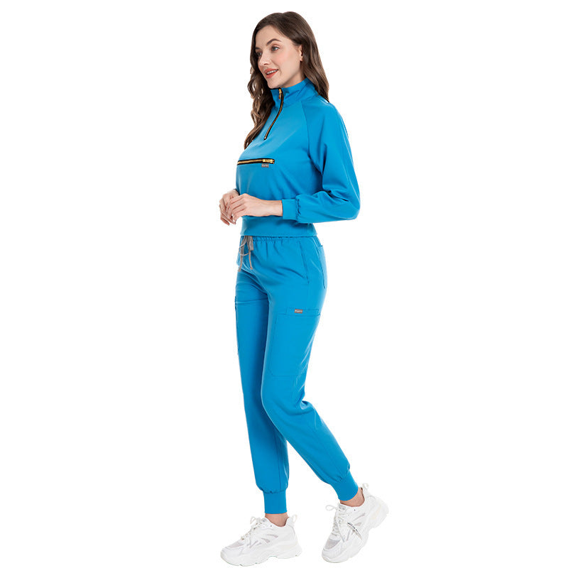 Stretch Surgical Nurse Suit – Jogger-Style Split Gown for Hospital & Clinic Wear