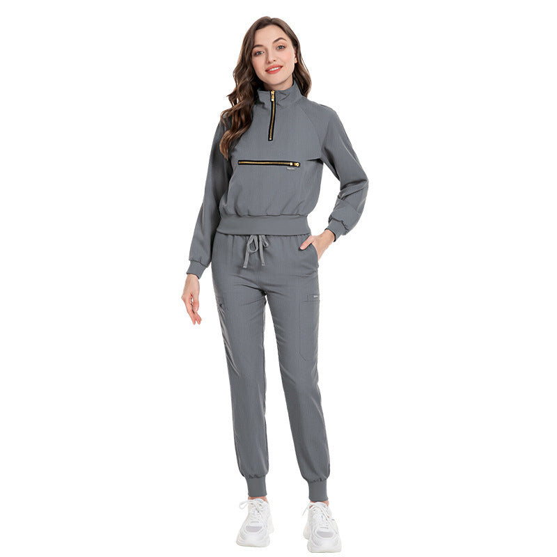 Stretch Surgical Nurse Suit – Jogger-Style Split Gown for Hospital & Clinic Wear
