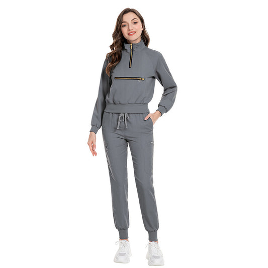 Stretch Surgical Nurse Suit – Jogger-Style Split Gown for Hospital & Clinic Wear